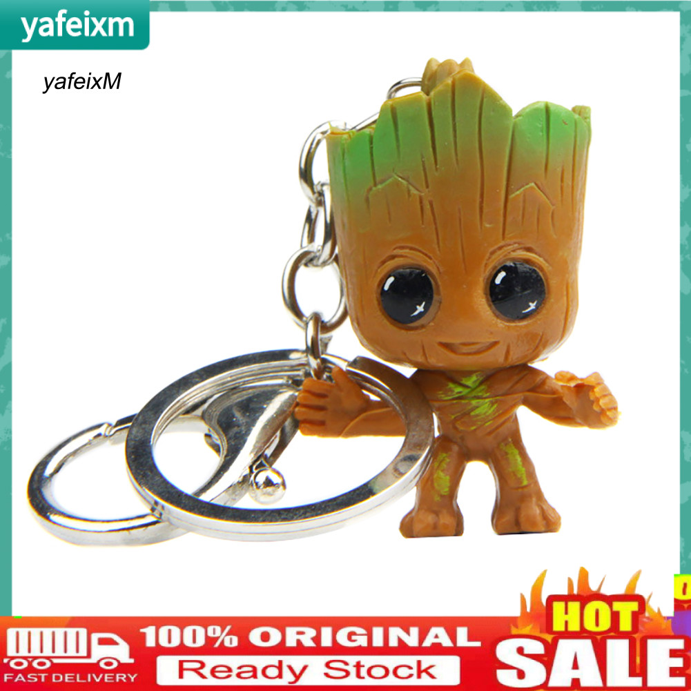 Yafeixm Guardians of Galaxy Tree Man Groot จี้รูปพวงกุญแจผู้ถือกระเป๋าพวงกุญแจ
