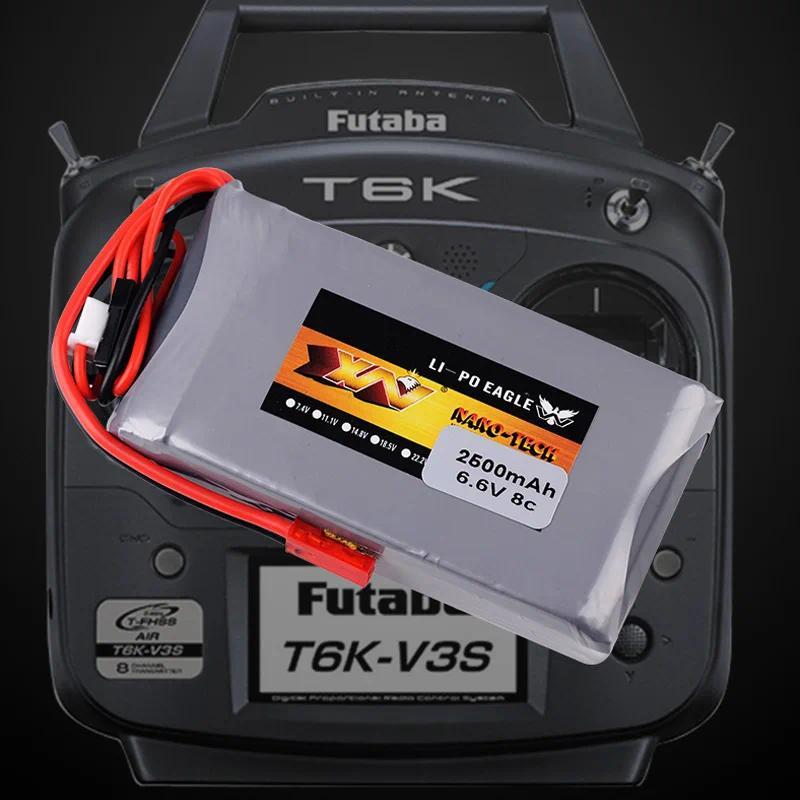 Mi 2S 6.6V 2500Mah Lipo แบตเตอรี่8C JST เชื่อมต่อสำหรับ Futaba 14SG 16SZ 18SZ 4PLS T6K RC เครื่องส่ง