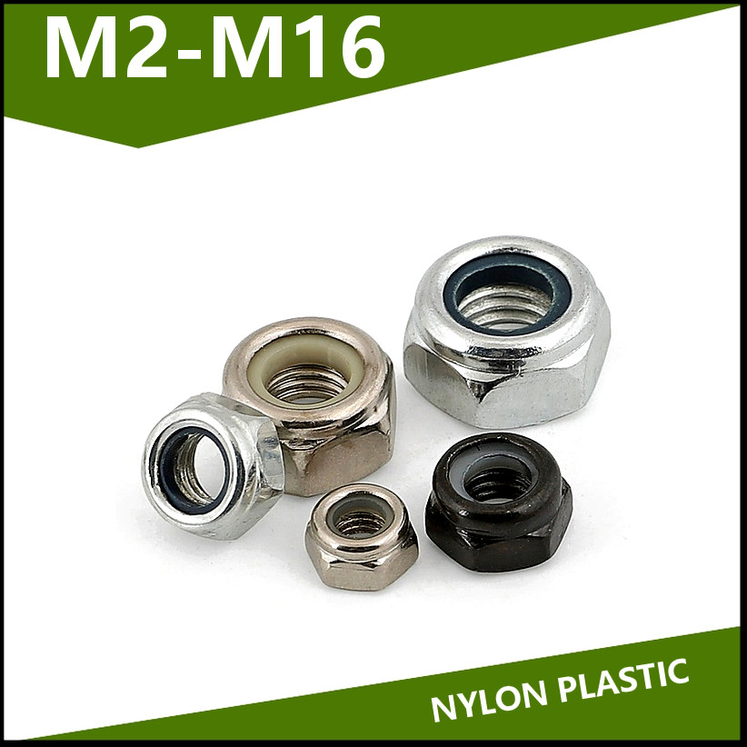 {{{2.LMF}}}Nylon Insert Lock Nuts Nickel/Galvanized M2-M16 สําหรับเครื่องจักร
