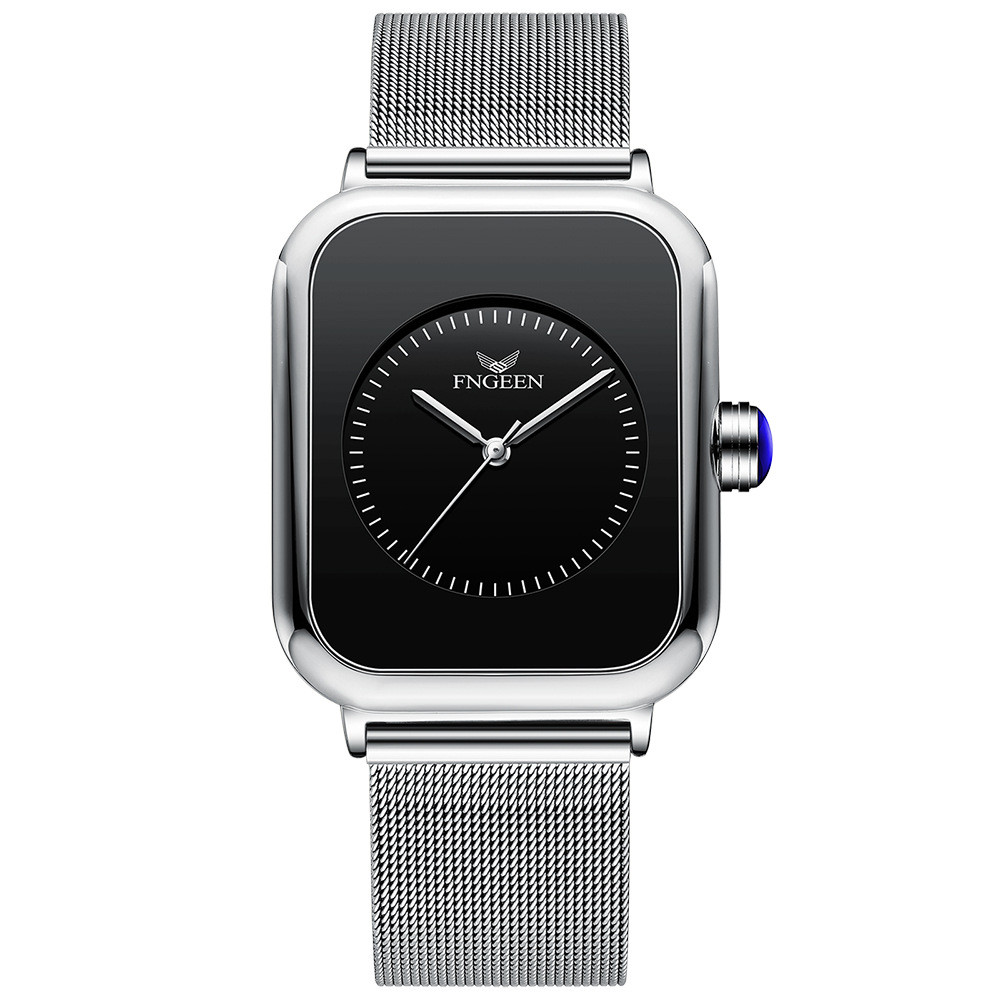 FNGEEN Minimalist Square Quartz Watch 3ATM กันน้ําผู้หญิง Ultra-Thin Simple Casual นาฬิกาข้อมือ