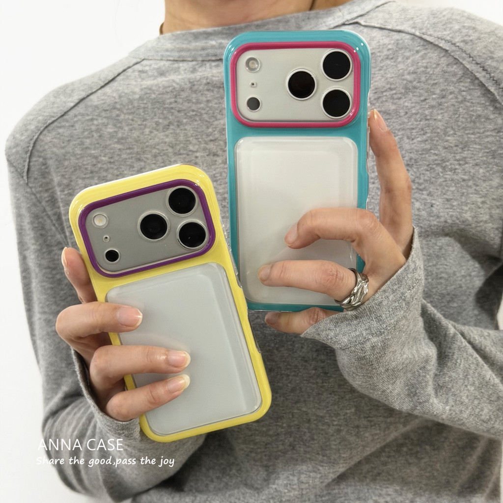 Insฤดูร้อนร้อนMinimalistโปร่งใสเย็บกรอบสีเคสโทรศัพท์สําหรับiPhone 17 17Pro 17Promax 16 16Promax 16Pro 15Promax 15Pro 15