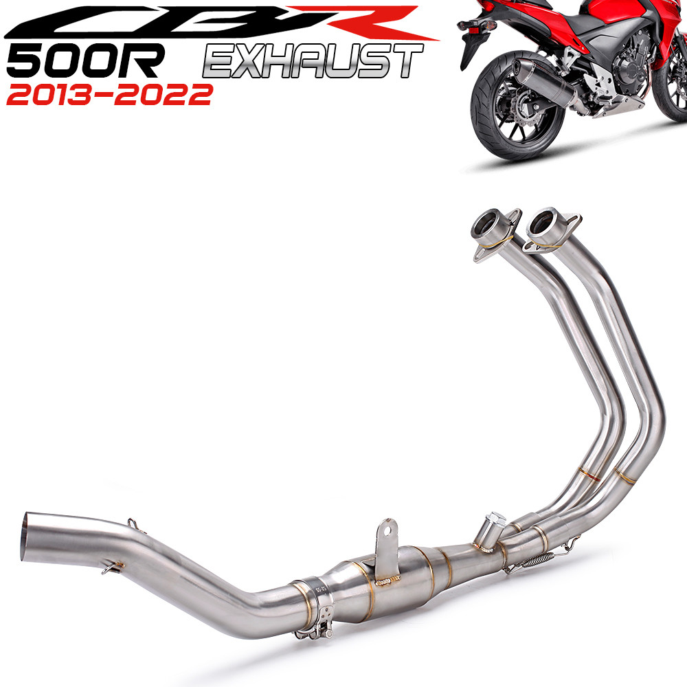 สําหรับ CBR500 CB500X CB500F CBR500R 2013-2022 รถจักรยานยนต์ไอเสียหนีดัดแปลงด้านหน้ากลาง Link ท่อ
