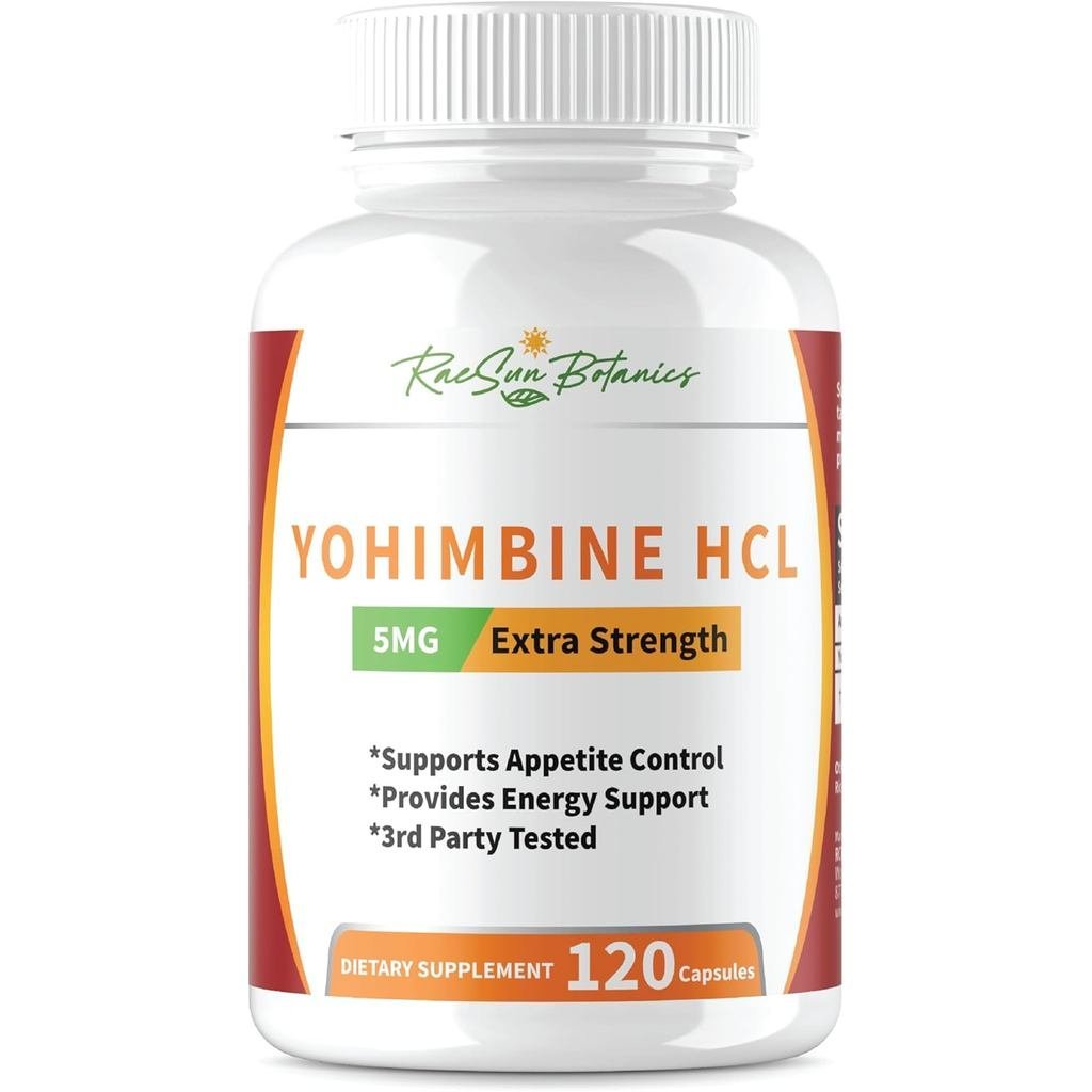 Yohimbine HCL Bark Extract Extra Strength 5mg x 120ct แคปซูล Premium Fat Burner ลดน้ําหนัก Apite Con
