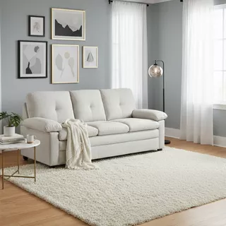 HomeHuk โซฟาผ้า 3 ที่นั่ง รุ่นออกัสต้า - สีน้ำตาลอ่อน