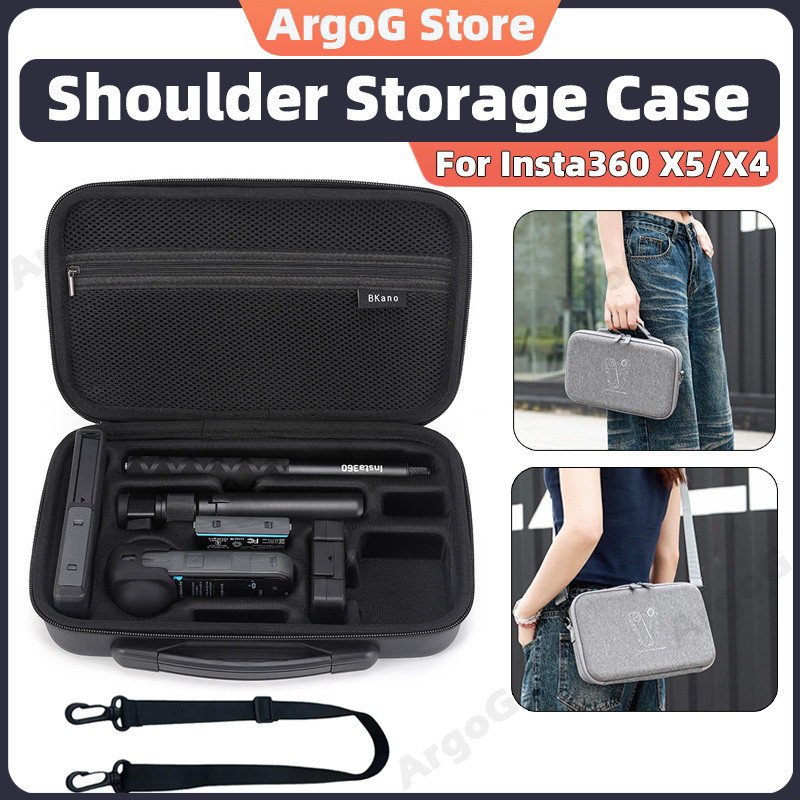 ArgoG กระเป๋าถือสําหรับ Insta360 X5 / X4 Hard Shell กระเป๋าสะพายแบบพกพาอุปกรณ์เสริม