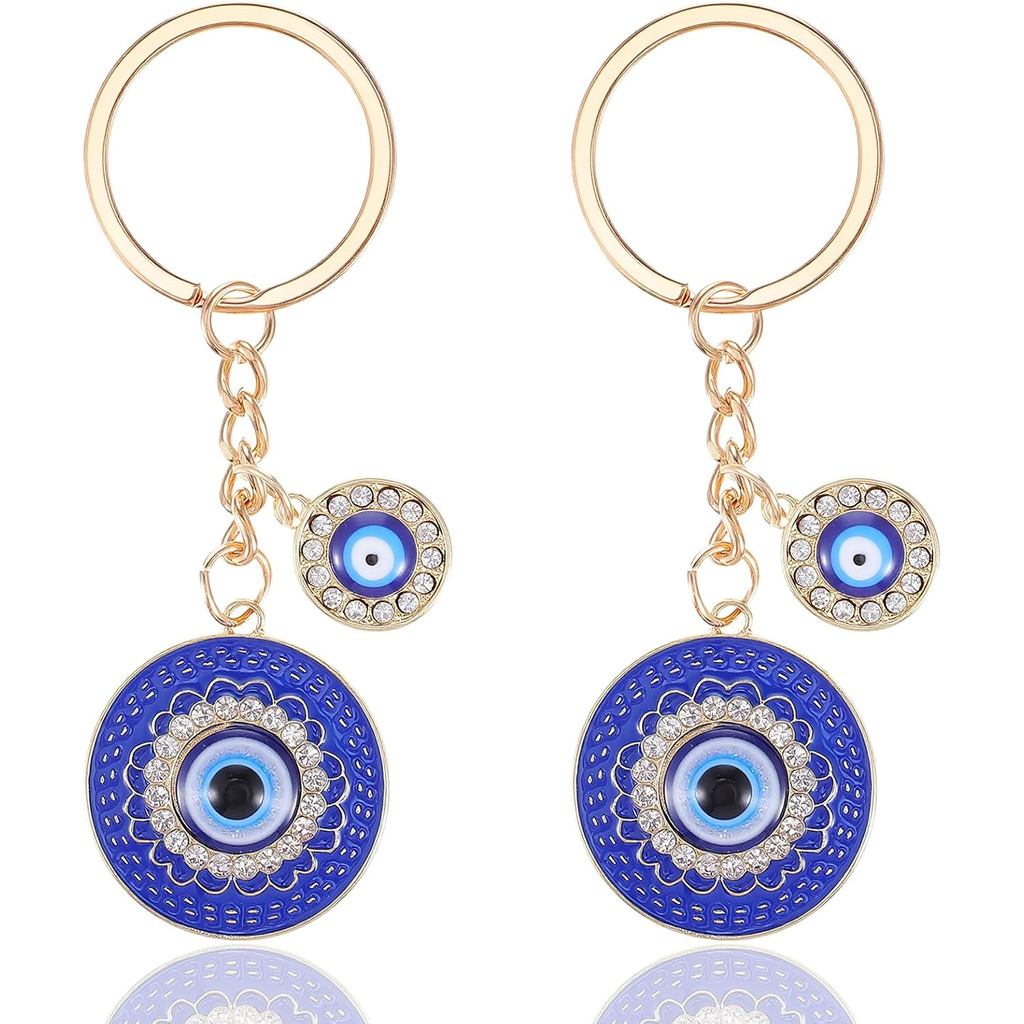 Tucnoeu 2 ชิ้น Evil Eye พวงกุญแจน่ารักพวงกุญแจสําหรับผู้หญิง Colourful Luck Evil Eye Charms พวงกุญแจ