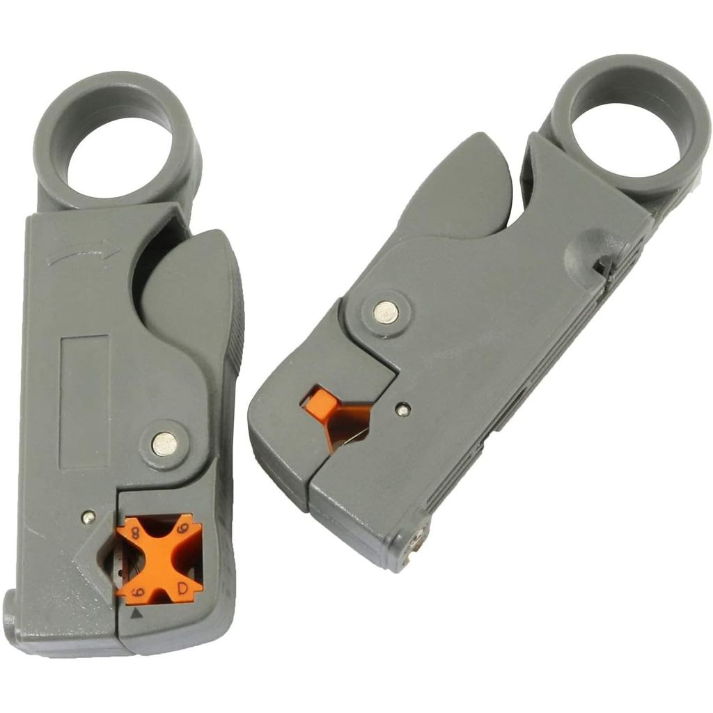 คีมปอกสายไฟ 2PCS RCA Coaxial Cable Stripper สําหรับ RG6, RG58,RG59/62 และ RG174