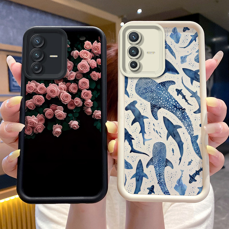 เคสกันกระแทกสําหรับVivo V23 5G S12 / V23 Proเคสโทรศัพท์VivoV23 S12 Pro V23Pro S12Proปลาดอกไม้พิมพ์เช