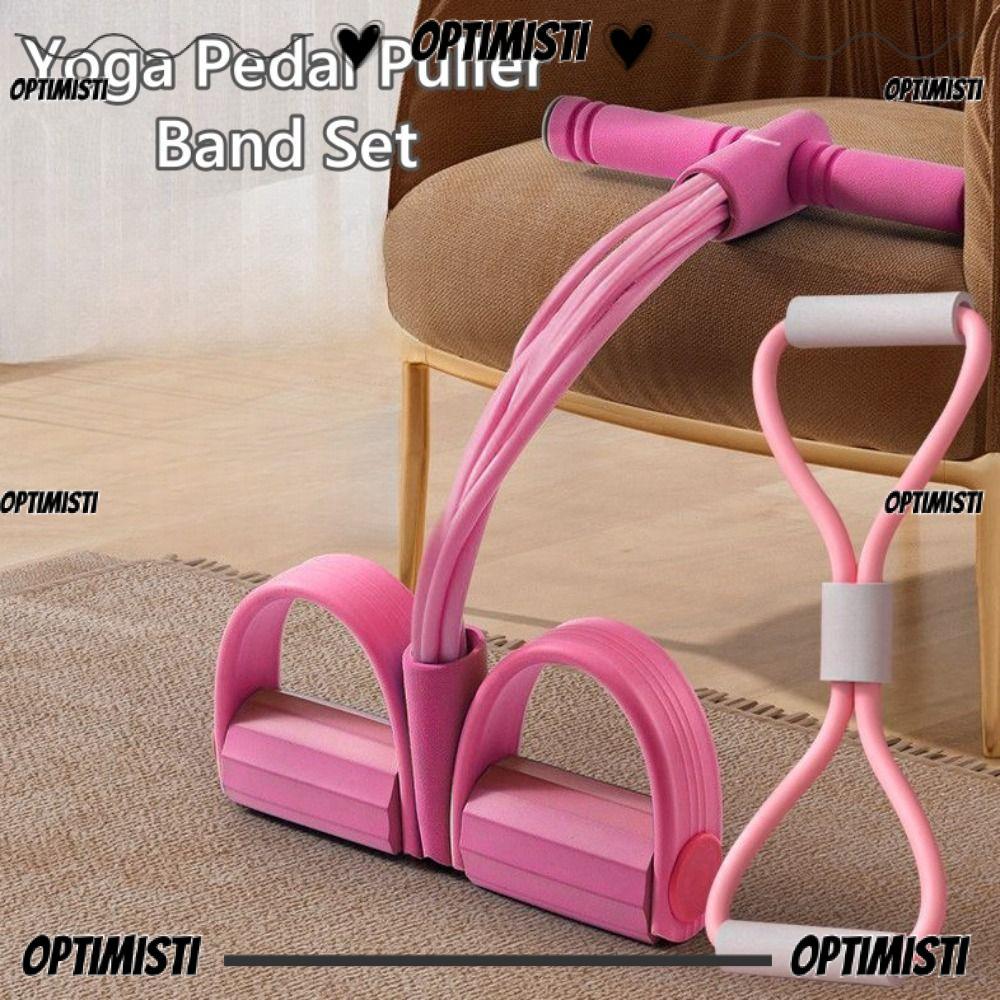 OPTIMISTI8E ชุดวงต้านทาน, TPE Sport At Home Yoga Pedal Puller, เปิดไหล่ 6 หลอดพร้อมโฟมโยคะวงยืดหยุ่น