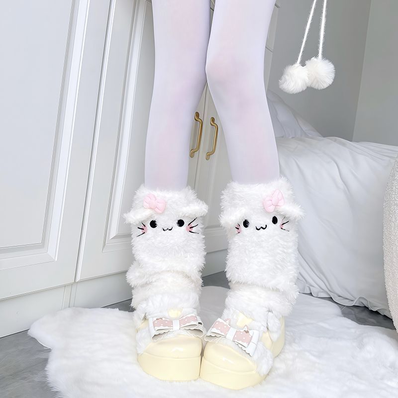 น่ารักน่ารัก Mi การ์ตูนมงคลข้อความ Expression Plush ฤดูใบไม้ร่วงฤดูหนาว Lolita หนา Warm หญิง Young D