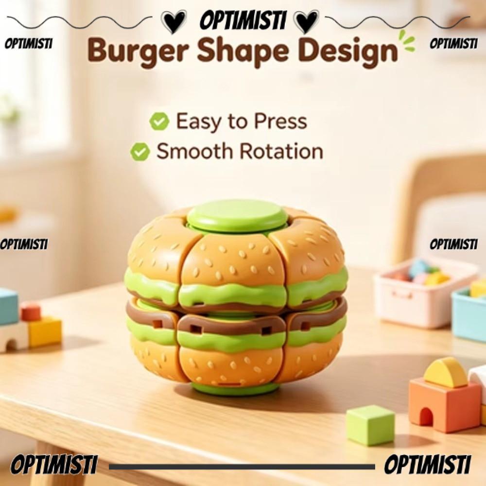 OPTIMISTI8E แฮมเบอร์เกอร์ Fidget Spinner, Gyro Burger Shape Burger Fidget Ball, ความเครียดบรรเทาเรีย