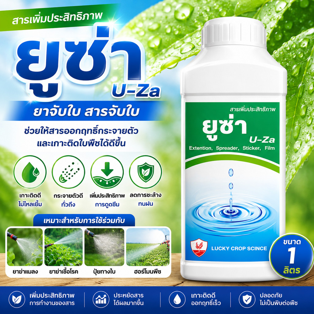 สารจับใบ ยูซ่า ขนาด1 ลิตร สารเพิ่มประสิทธิภาพ ยาจับใบ สารจับใบ ใช้น้อย  แอ็ปซ่า #แอปซ่า ช่วยปรับสภาพความเป็นกรด-ด่าง
