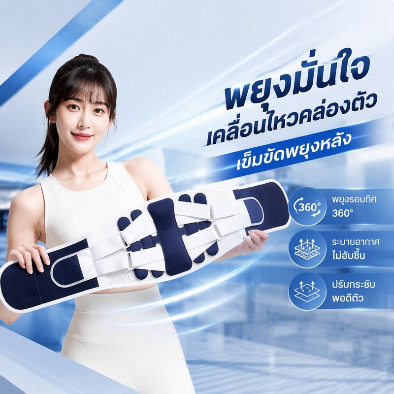 เข็มขัดพยุงเอวตาข่ายระบายอากาศ 360 องศาการบีบอัดสายรัดปรับได้เหล็กที่ถอดออกได้