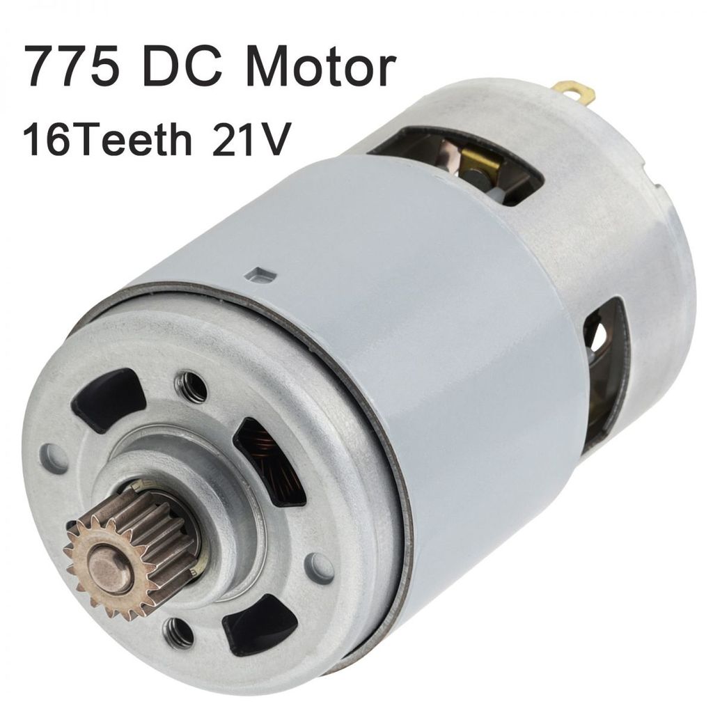 มอเตอร์ DC RS775 21V พร้อมเกียร์ 16 ฟัน 19800 RPM แปรง