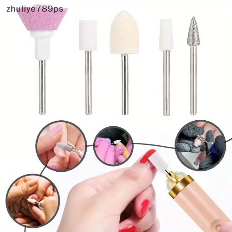 Zhuliye789ps] ชุดดอกสว่านเล็บน้ําหนักเบา 3/4/5 ชิ้นผสมหัวเจียรเคสใสสําหรับ On The Go DIY แต่งเล็บใหม