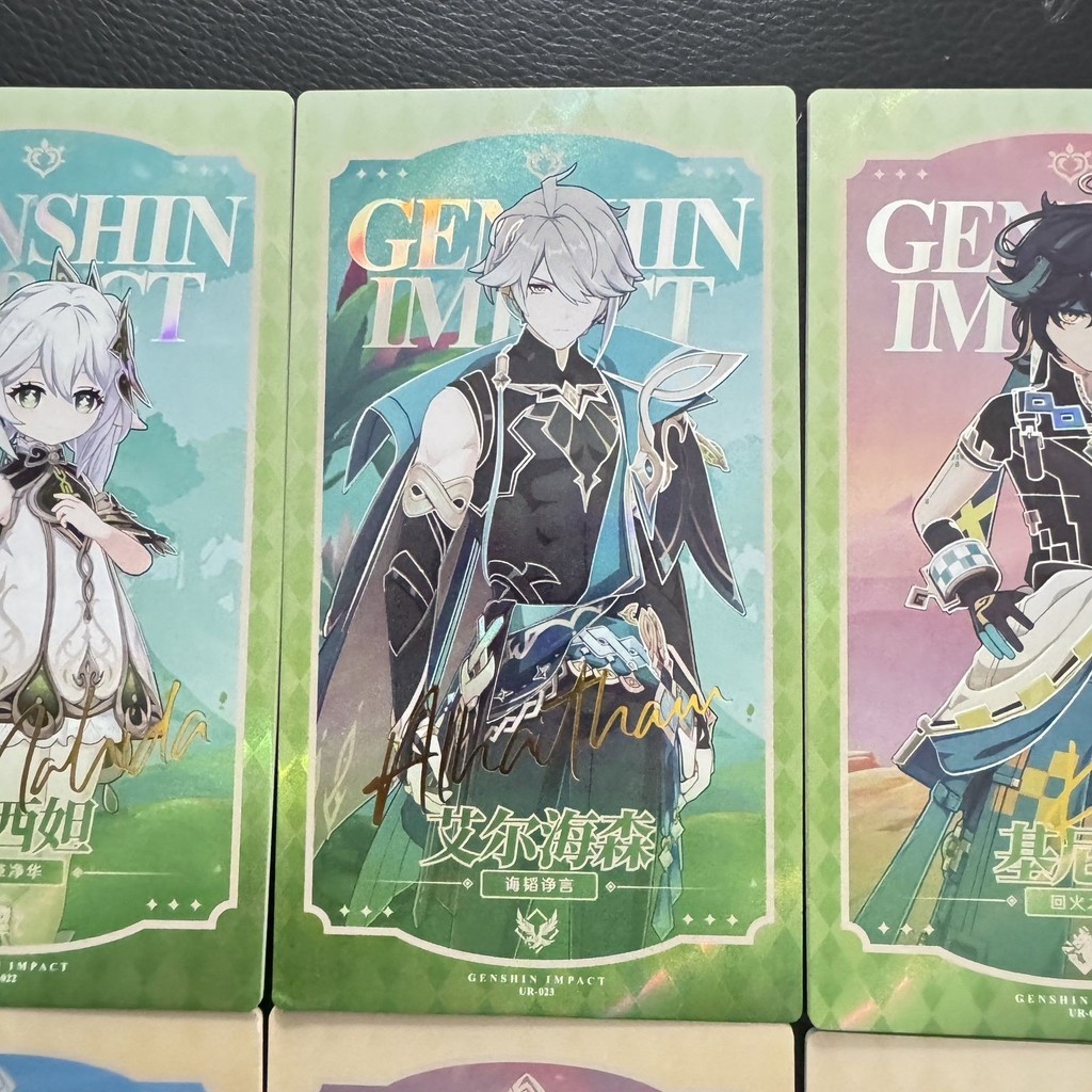 Yuanshen การ์ดเล่นอินเทรนด์ออกจากพิมพ์การ์ดหนาคุณภาพสูง Ginich El Heisen Nasida Sinoning การ์ด JK260