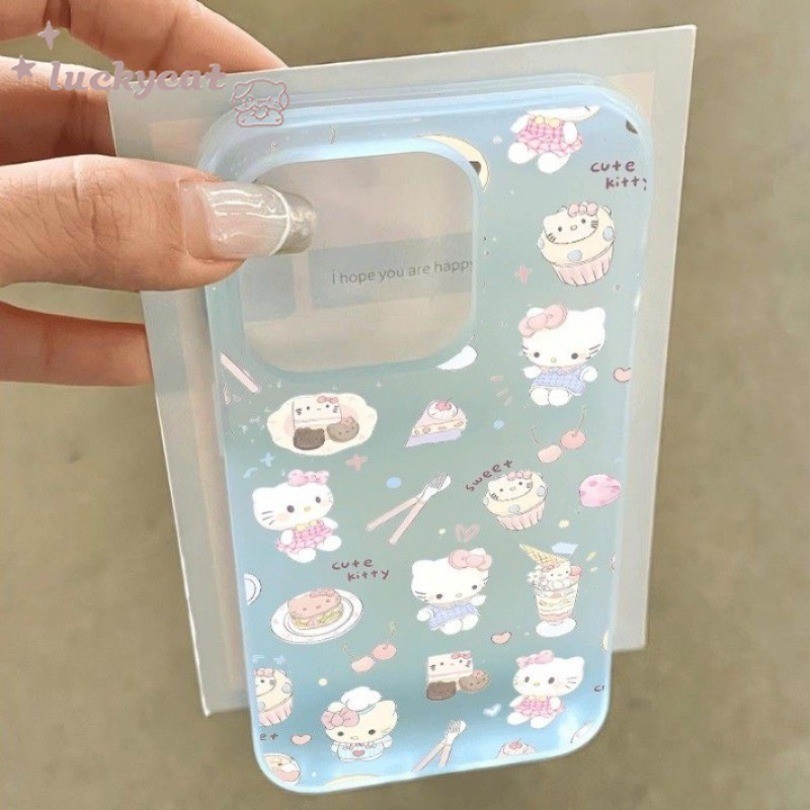 การ์ตูนสร้างสรรค์อร่อย KT ขนมแมวเคสโทรศัพท์สําหรับ iPhone 17 16 15 14 13 12 11 Pro Max Xr XS Max 7 8