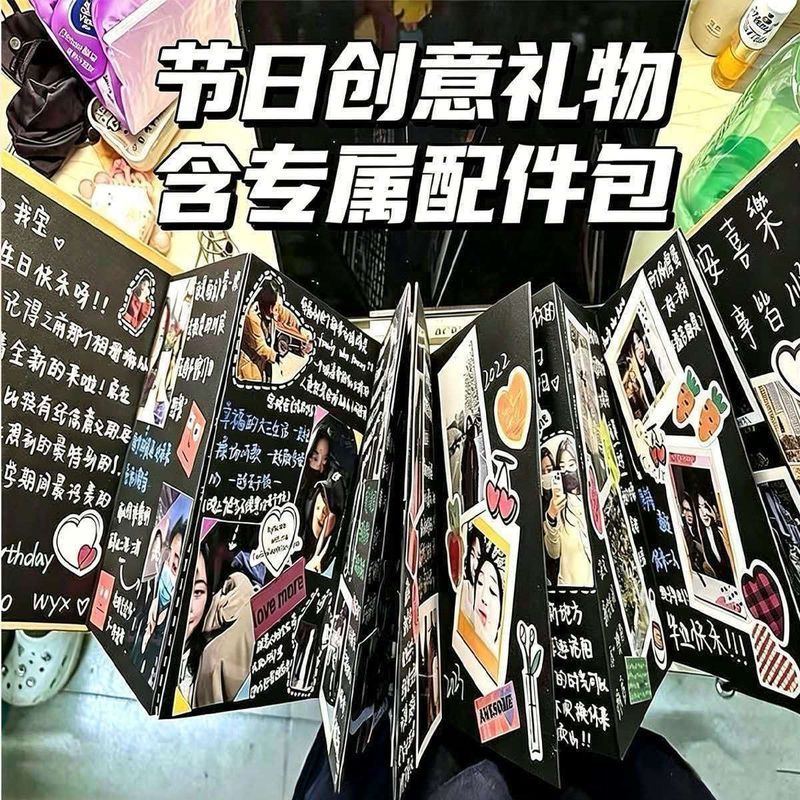 Touchmark Organ Book หนา Diy หีบเพลงพับ Creative Organ อัลบั้มคู่ของขวัญวันเกิดหญิง Uyik