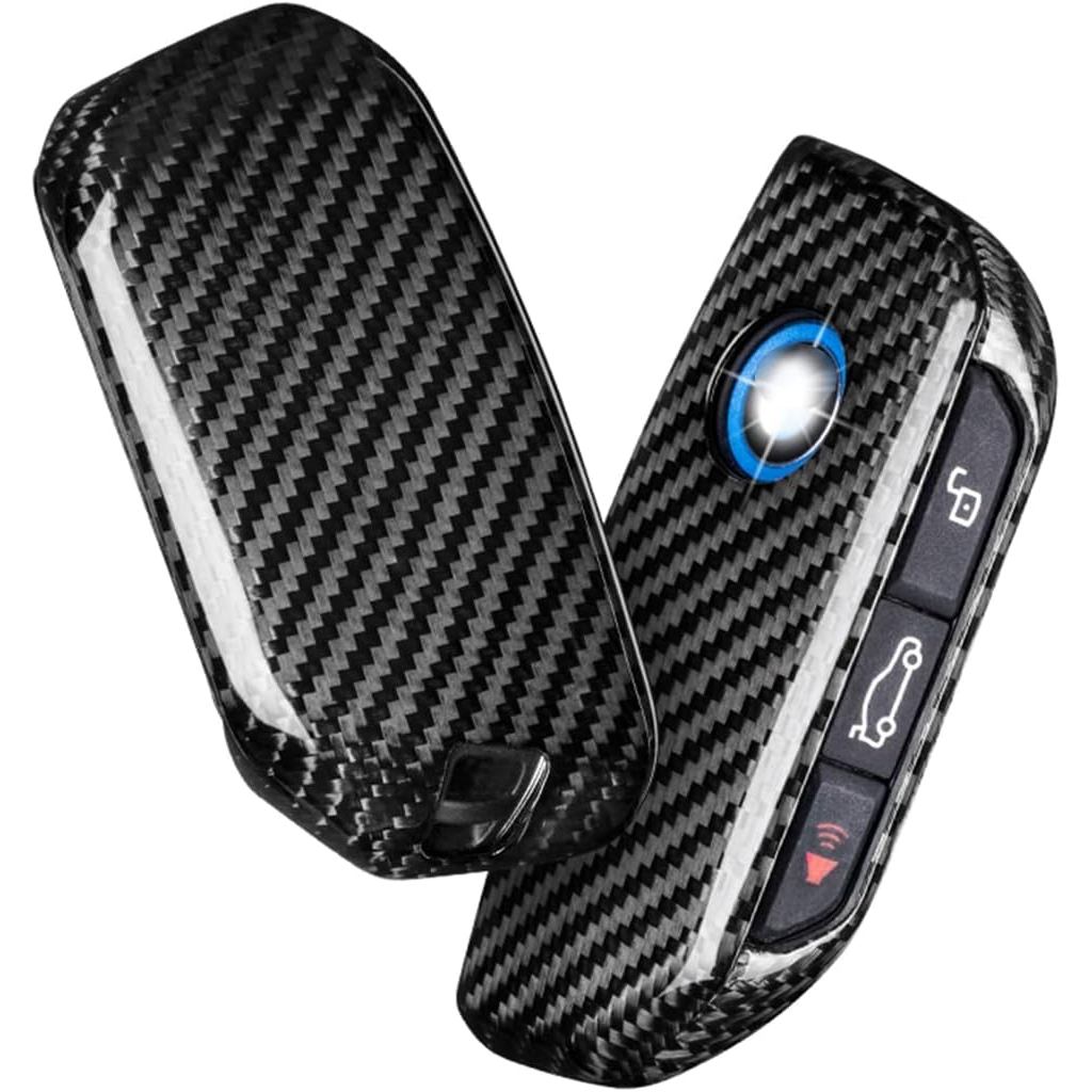 ของแท้คาร์บอนไฟเบอร์ระยะไกลสมาร์ท Key Fob ฝาครอบกรณีสําหรับล่าสุด 2023-2025 BMW 7 Series i5 i7 iX X1
