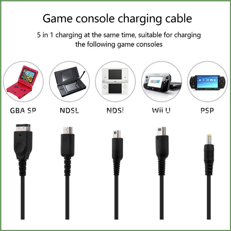 BON สายชาร์จ 5-in-1 สําหรับ NDSL New XL สําหรับ NDS GBASP Universal Charge