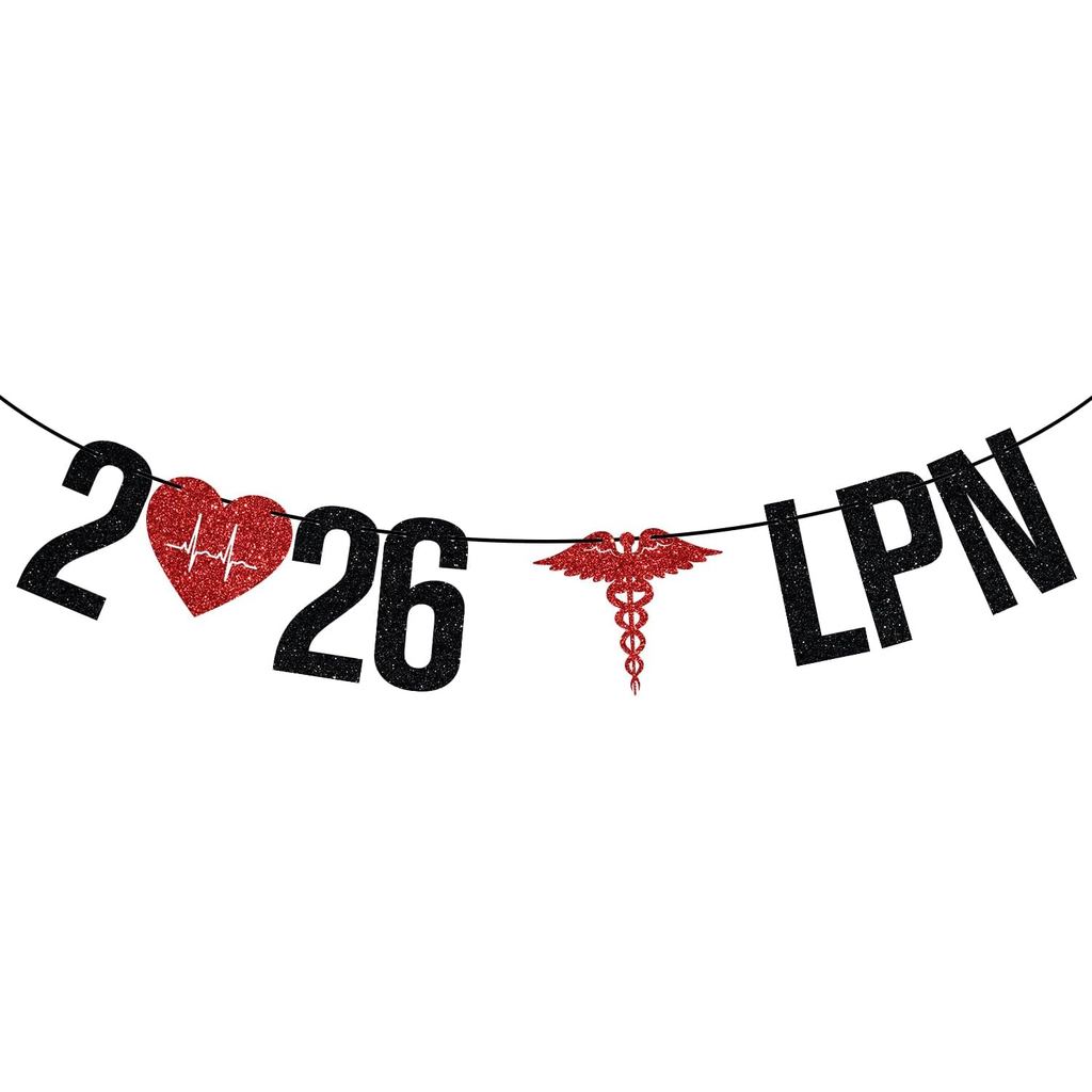 แบนเนอร์ LPN 2026, ป้าย Congrats LPN, พยาบาลแห่งอนาคต/RN/BSN, จบการศึกษาของโรงเรียนพยาบาล Survivor ข