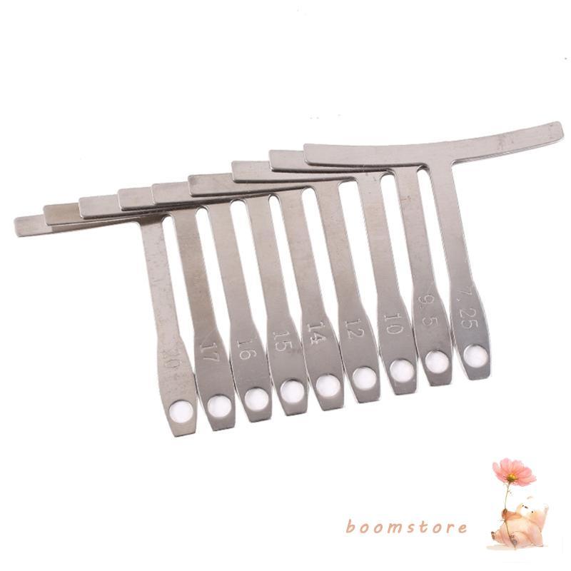 Boom 9 ชิ้น Understring Radius Gauge Universal Guitar Gauge Luthiers เครื่องมือ T รูปร่างไม้บรรทัด