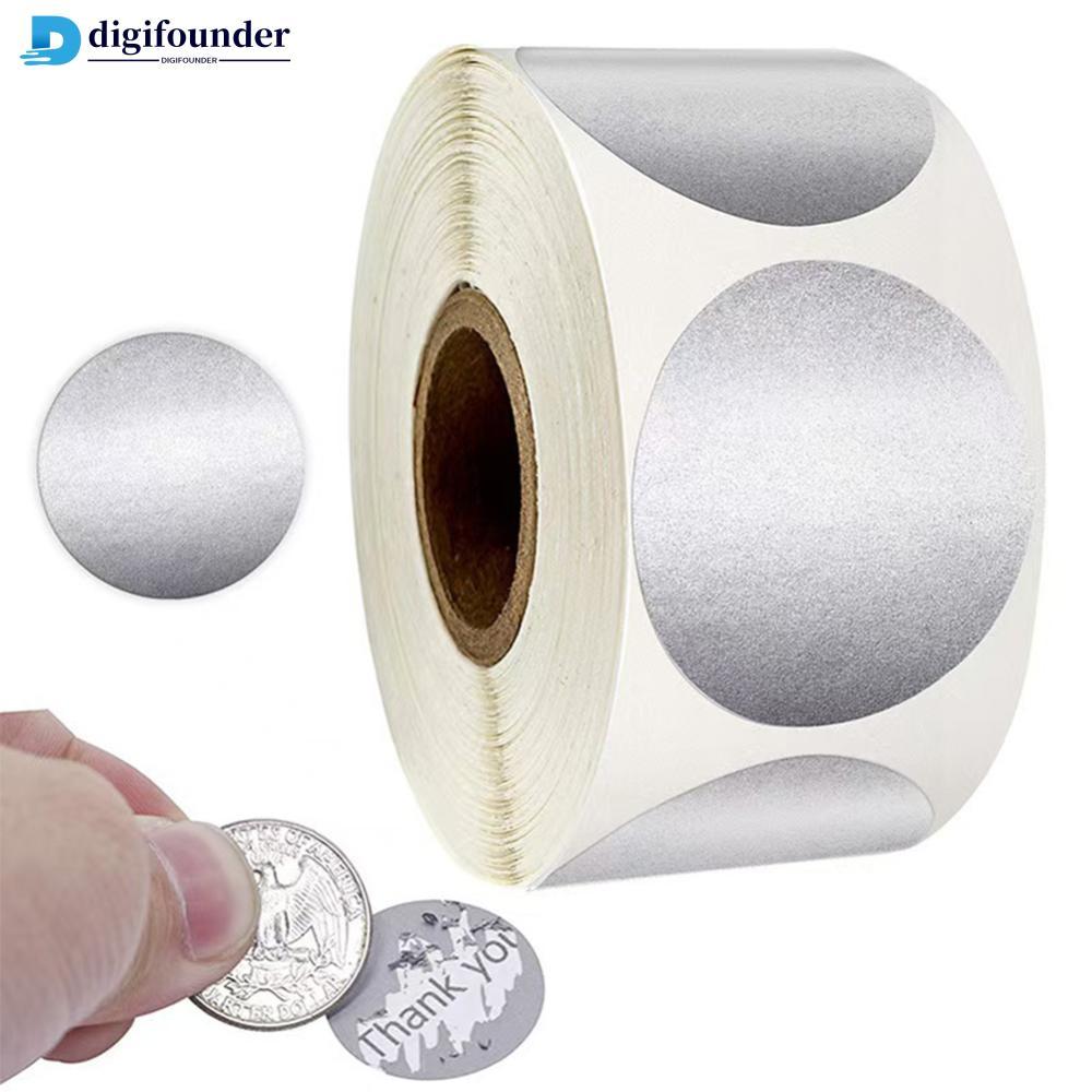 DIGIFOUNDER 300 ชิ้นม้วนกันน้ํา Self-Adhesive Scratch Off สติกเกอร์ Scratch-Off เคลือบซ่อน Info สําห