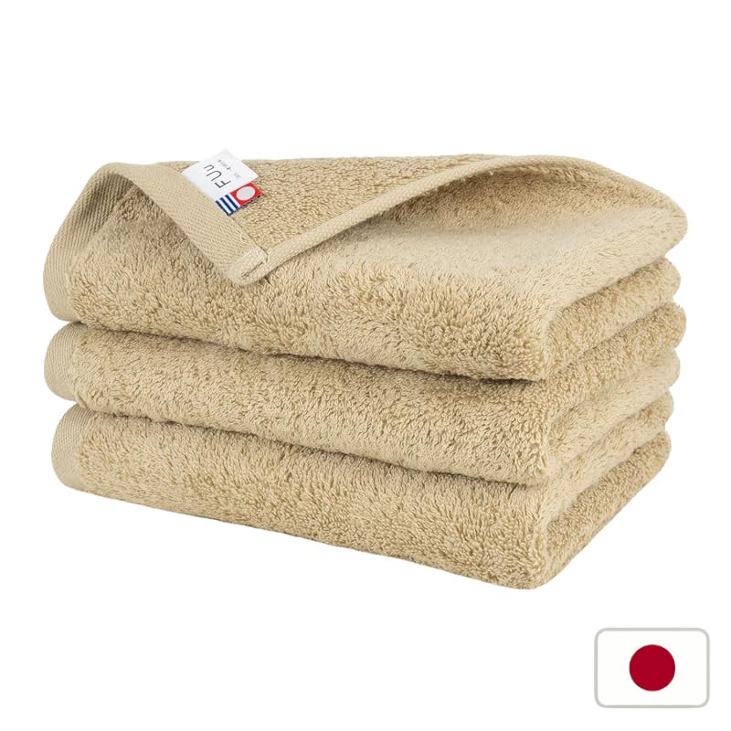 OruTa Imabari Towel Face Towel Set of 3 100% Cotton Thick Highly Absorbent Quick-Drying Durable FUu 