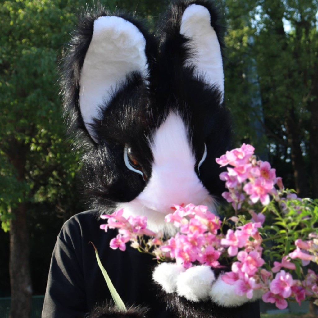 Rabbit Fursuit Soft Bunny Costume with Paws Bunny Costume Set ชุดคอสเพลย์น่ารัก สะดวกสบายสําหรับคอสเ