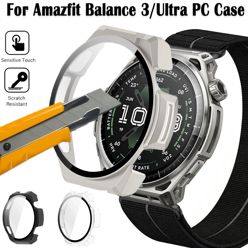 นาฬิกาสําหรับ Amazfit Cheetah 2 Ultra PC Case + กระจกนิรภัยป้องกันหน้าจอสําหรับ Amazfit Balance Ultra 3 Hard Shell กรอบกันชนกรณีฝาครอบ