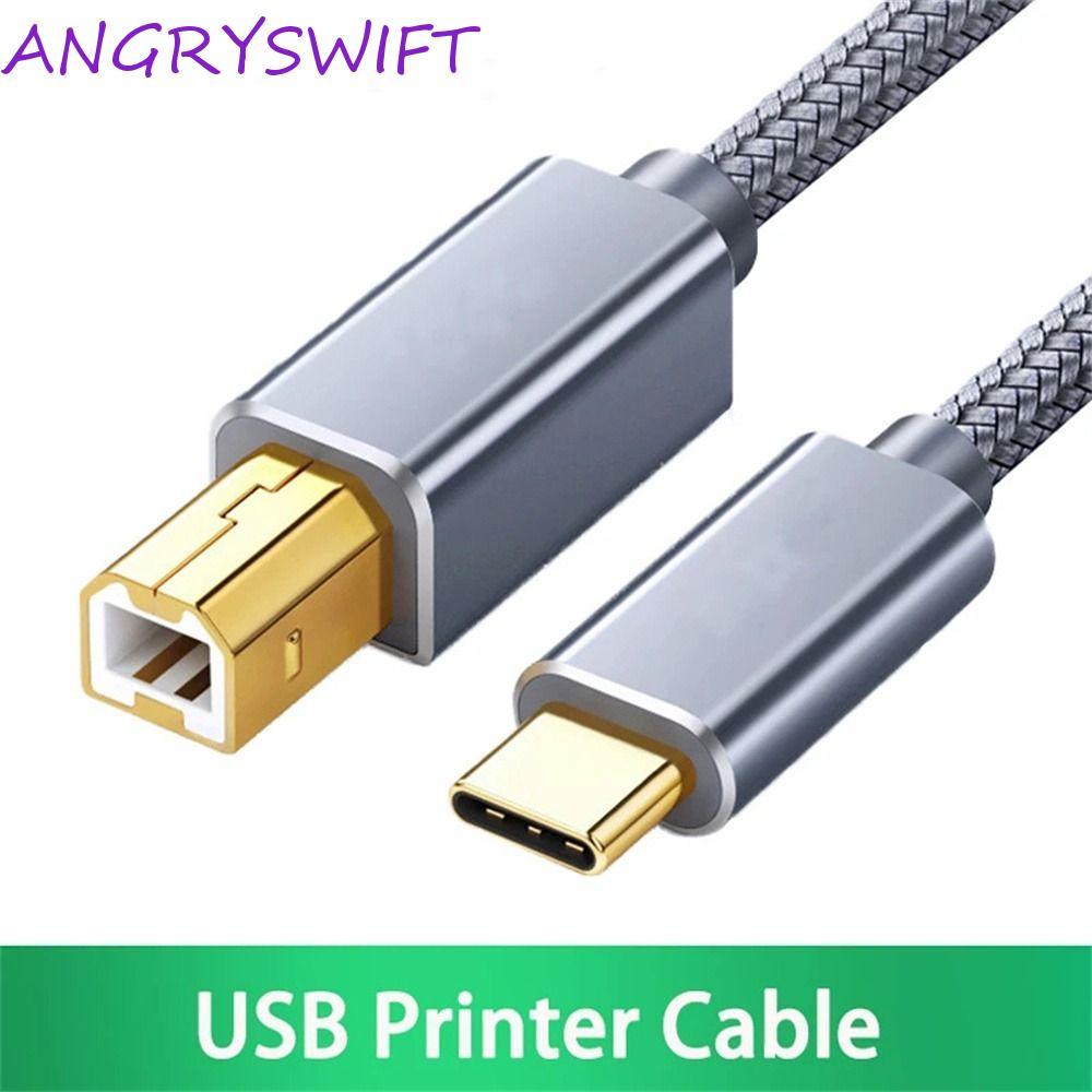 ANGRYSWIFT USB C ถึง USB B สายควบคุม 0.5 M/1 M/1.5 M/2 M USB2.0 หญิง USB B 2.0 480Mbps สายเคเบิลข้อม