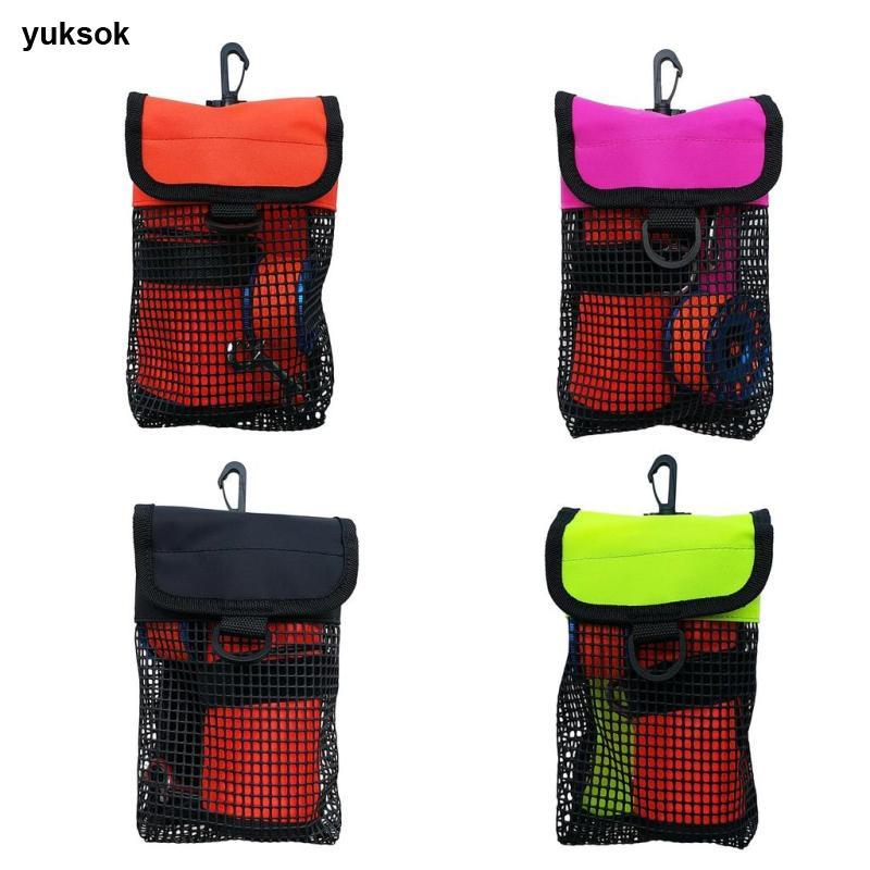 Yuksk Ultralight Compact Mesh Gear Bag Pouch & Clip For Scuba Diving Reel & SMB อุปกรณ์