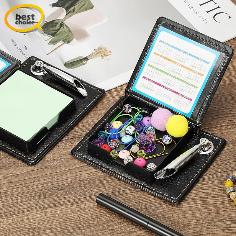 <GQ>Sticky Notes Holder พร้อมที่วางปากกา, Post Notes Holder Storage Box Desktop Mini Case Business Card Holder Memo Pad Organizer For Desk Home Office