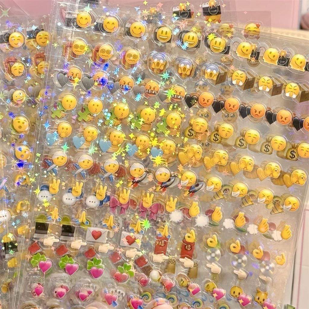 Emoji Emoji Emoji Cut Film Laser Sticker Star Flash Film ins คู่มือมูลค่าสูง diy วัสดุตกแต่ง Collage