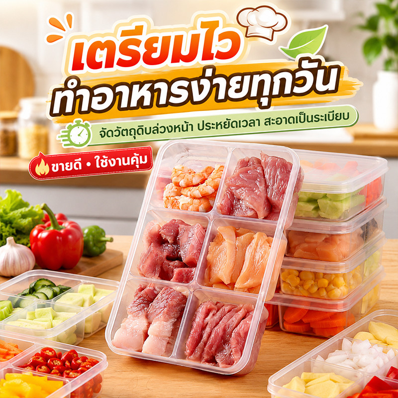 168home จัดเต็ม! ชุดภาชนะใสเก็บอาหาร เก็บเครื่องปรุงก็ได้ วางตู้เย็นก็อยู่ ทนทาน ปลอดภัย วัสดุ PP คุ