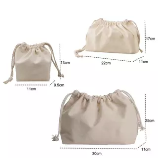 UUMIR กระเป๋าเครื่องสําอาง Drawstring, กระเป๋าแต่งหน้าผ้าแคนวาสนุ่ม, กระเป๋าจัดระเบียบเครื่องประดับแบบพกพาแบบใช้ซ้ําได้สําหรับผู้หญิง
