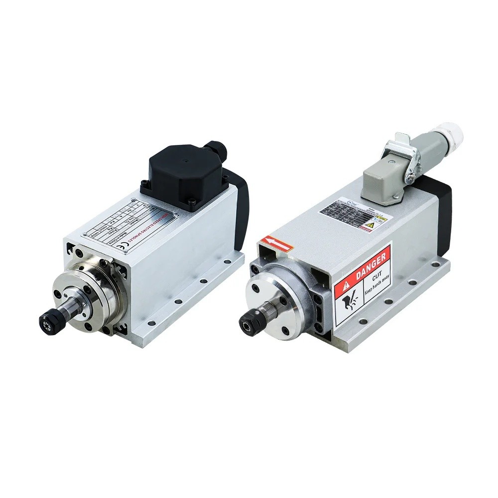 9D4K Square 400HZ 24000RPM 2.2KW ER20 220V Aircooling CNC เครื่องกลึงเครื่องมือแกนสําหรับโฆษณาแกะสลั
