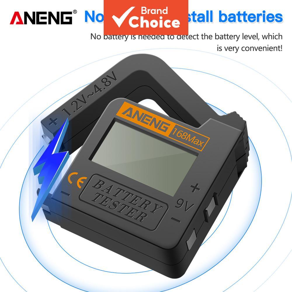 One Piece ANENG 168MAX Self-Powered Digital LCD Battery Checker, AA AAA CD 9V ปุ่มเซลล์และ 18650 แบตเตอรี่ลิเธียมแรงดันไฟฟ้าความจุเครื่องมือทดสอบ