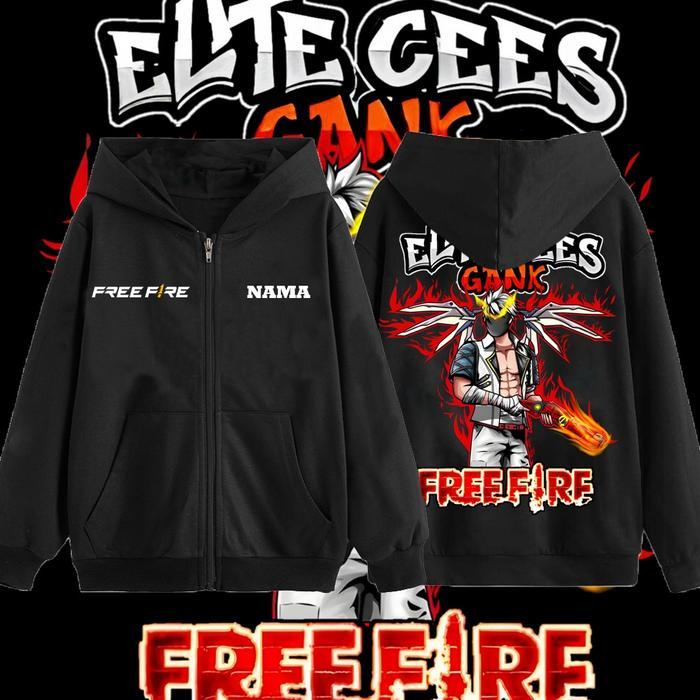 Jaket Zipper Free fireee FF freefire Anak laki laki 4-12 Tahun lucu - Hoodie epep cowok bahan tebal Fashion 120-150CM