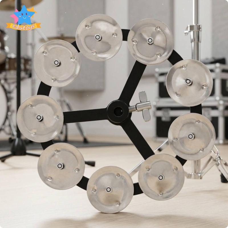 [Edstars] Cymbals HiHat Bell Compact Cymbals HiHat Tambourine อุปกรณ์เสริมกลองน้ําหนักเบาสําหรับกลอง