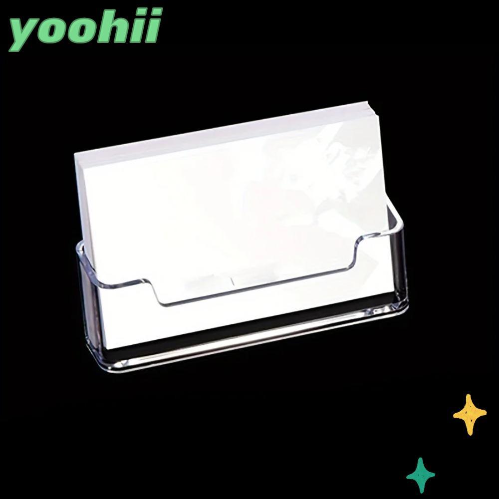 YOOHII Business Card , Creative Transparent Desktop Shelf Box, Location Card Organizer ขาตั้งจอแสดงผ