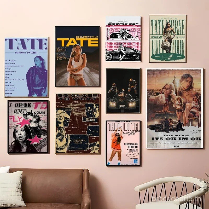 นักร้อง T-Tate M-McRae โปสเตอร์ Self-กาวศิลปะกระดาษกันน้ําสติกเกอร์กาแฟ House Bar Room Wall Decor 7R