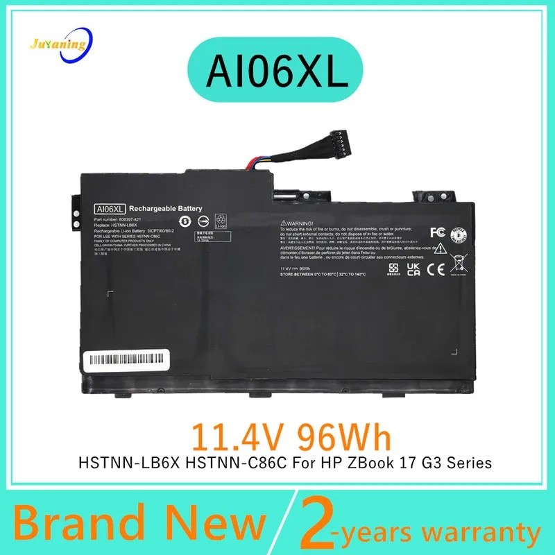 11.4V 96Wh AI06XL แบตเตอรี่แล็ปท็อปสําหรับ HP ZBook 17 G3 Series HSTNN-LB6X HSTNN-C86C 808397-421 80