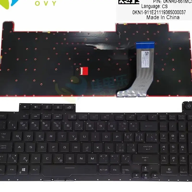 คีย์บอร์ด RGB Backlight สําหรับ ASUS ROG Strix Hero III G731GT G731GV คีย์บอร์ดเกม CZ เช็ก CS สีสันใ