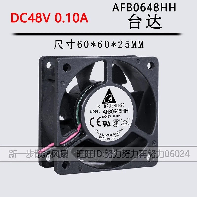 AFB0648HH 6CM 60MM 60*60*25MM 6*6*2.5CM 6025 48V 0.12A ความเร็วสามสาย Server Inverter พัดลมระบายความ