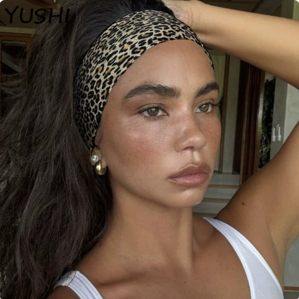 Ahellogirl طوق شعر رياضي عريض بنقشة الفهد — صورة 7