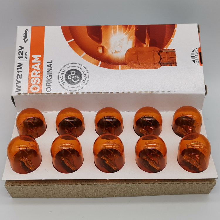 OSRAM OSRAM 7504 12V WY21W T20 E4 2MQ รถหลอดไฟพวงมาลัยสีเหลืองอําพัน