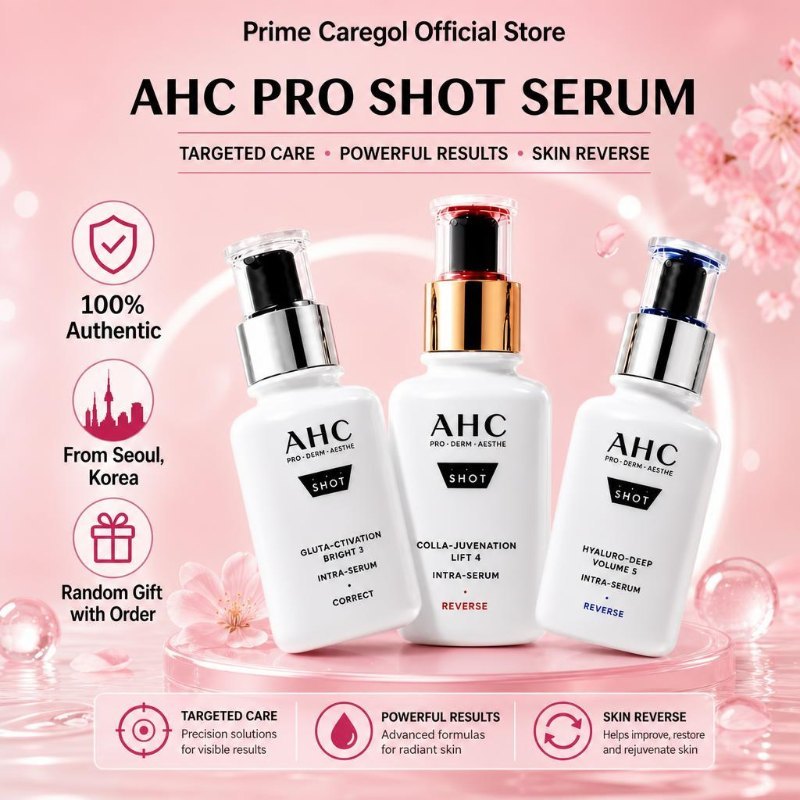 AHC 3-In-1 Premium Serum Bundle No.3 No.4 No.5 30ml Hydrating Brightening Anti-Wrinkle Korean Skinca