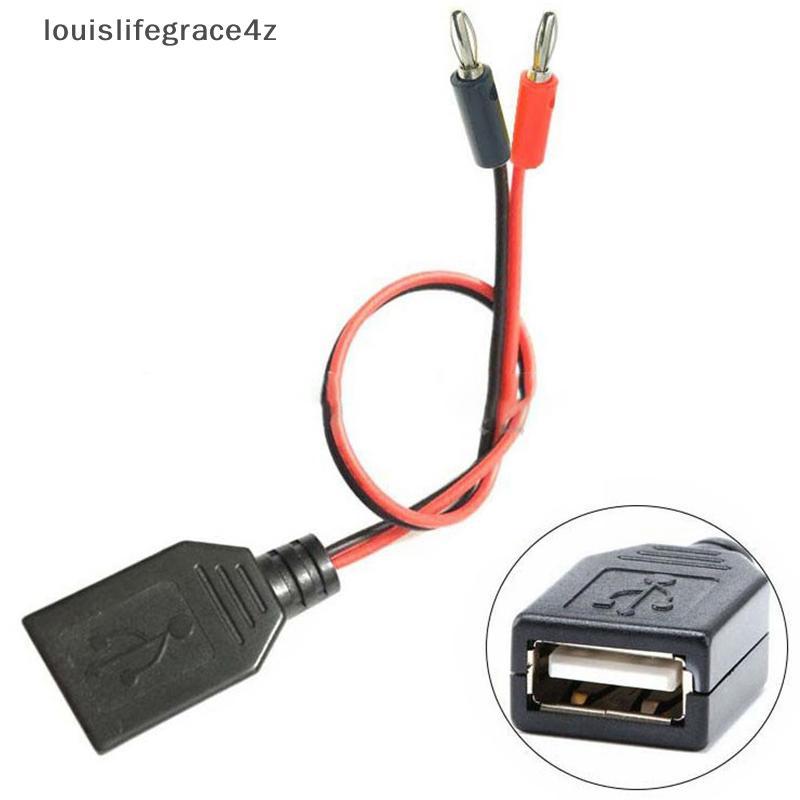 1PC USB Female to 4MM Banana Plug Test Lead สายชาร์จ USB Socket to Banana Plug การเชื่อมต่อ Conducti