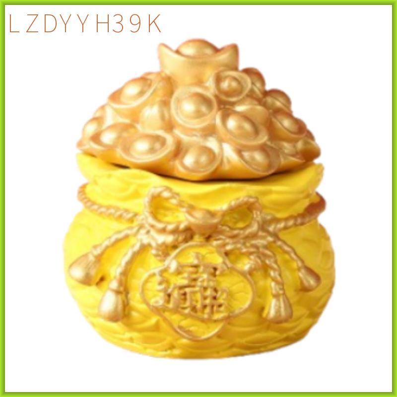 [lzdyyh39k] Feng Shui Cornucopia ตุ๊กตาเรซิ่น Golden Yuan Bao ความมั่งคั่งกระเป๋าสําหรับรถ Dashboard